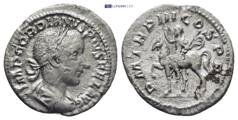 Gordian III (238-244), Denarius, Rome, AD 240. (2 Gr. 21mm.)
Laureate, draped an...