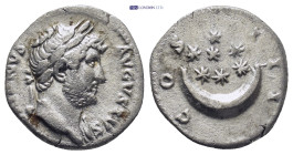 Hadrian (AD 117-138). Denarius (2.96 Gr. 18mm.). 
Laureate head of Hadrian right, drapery visible on left shoulder 
Rev. Seven stars (septentriones) w...