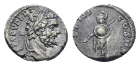 Septimius Severus (193-211 AD). Rome AR Denarius (17mm 3.23 g) Obv: Head of Septimius Severus, laureate, right. Rev: Minerva (or Palladium), helmeted,...