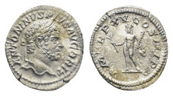 Caracalla (198-217 AD). Rome AR Denarius (19mm 3.0 g) Obv: ANTONINVS PIVS AVG BRIT. Laureate head right Rev: P M TR P XV COS III P P, Hercules standin...