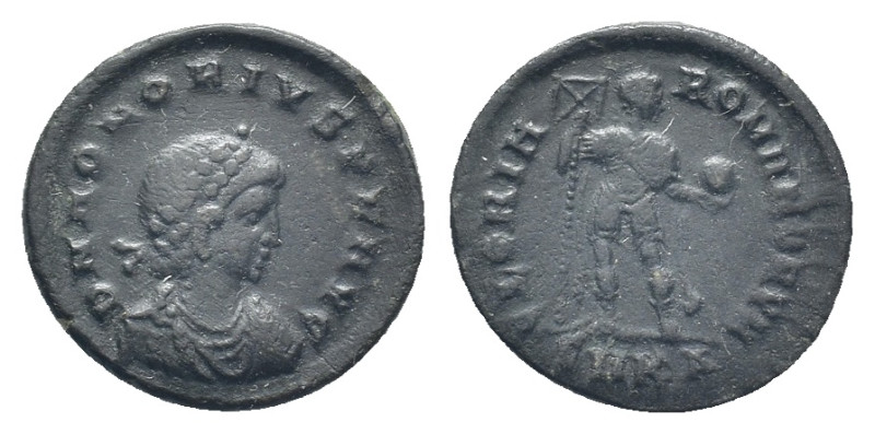 Honorius Æ Nummus. (21mm, 4.7 g) Kyzikos, AD 393-423. D N HONORIVS P F AVG, Drap...