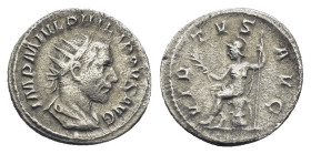 PHILIP I, (A.D. 244-249), silver antoninianus, Rome mint, (21mm 4.33 g), obv. radiate, draped and cuirassed bust to right, around IMP M IVL PHILIPPVS ...