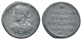 Constantine I Æ Nummus. (18m, 2.0 g) Antioch, AD 324-325. Laureate head right / CONSTANTINVS CAESAR, legend in three lines, * above; SMANTS in exergue...