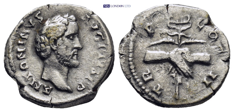 Antoninus Pius AR Denarius. Rome, AD 138-139. (2.88 Gr. 18mm.)
Laureate head rig...