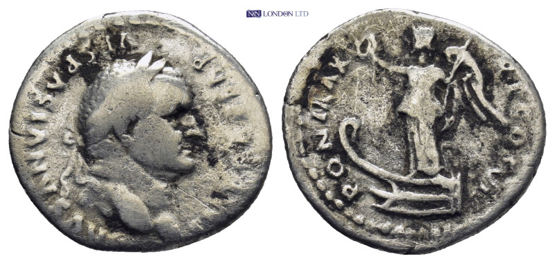 Vespasian, 69-79. Denarius Rome (3 Gr. 19mm.)
 Laureate head of Vespasian to rig...