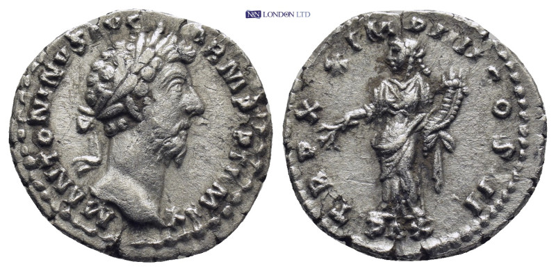 Marcus Aurelius. AD 161-180. Denarius Rome (3.23 Gr. 18mm.).
Laureate bust right...