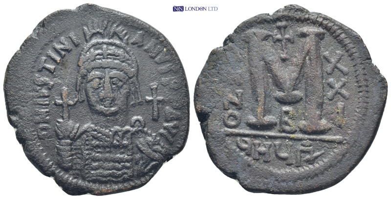 Justinian I AE 40 Nummi. Theoupolis (Antioch), dated RY 21 = AD 547/8. (19.2 Gr....