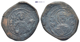 Alexius I Comnenus AD 1092-1118. AE. Thessalonica(?) (5.26 Gr. 24mm.)
Facing bust of the Virgin Mary; MHP ligate - ΘV across fields 
Rev. Crowned faci...