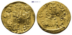 Heraclius, with Heraclius Constantine and Heraclonas. AD 610-641 (4.12 Gr. 19mm.)
 Crowned figures of Heraclonas, Heraclius, and Heraclius Constantine...