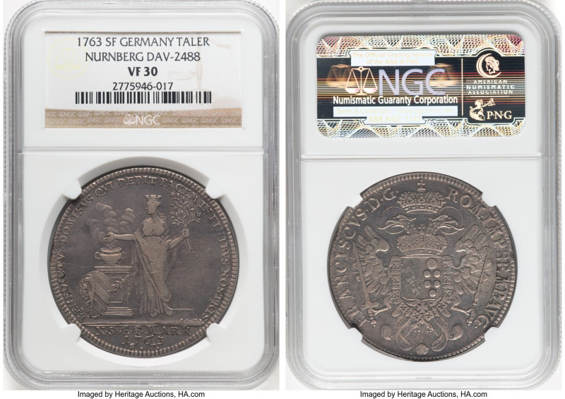 Nürnberg. Free City Taler 1763-SF VF30 NGC, KM339, Dav-2488. HID09801242017 © 20...