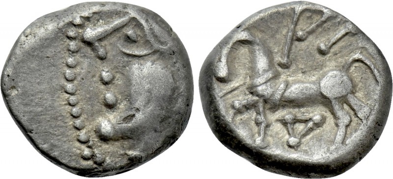 WESTERN EUROPE. Central Gaul. Lingones (1st century BC). Quinarius. "Kaletedou" ...