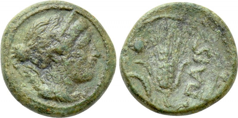 LUCANIA. Paestum (Poseidonia). Second Punic War (218-201). Ae Uncia. 

Obv: He...