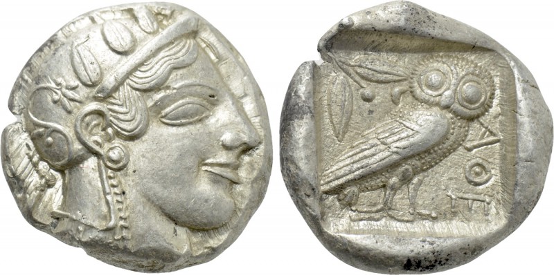 ATTICA. Athens. Tetradrachm (Circa 470-465 BC). Transitional issue.

Obv: Helm...