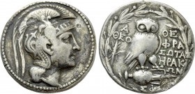 ATTICA. Athens. Tetradrachm (130/29 BC). New Style Coinage. Theophra, Sotas and Herakon, magistrates.