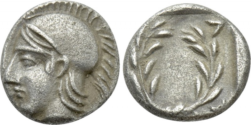 AEOLIS. Elaia. Diobol (Circa 450-400 BC). 

Obv: Helmeted head of Athena left....