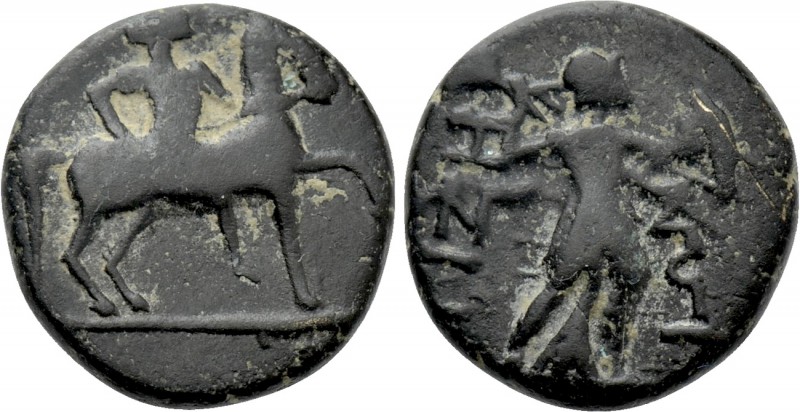 PHRYGIA. Eriza. Ae (Circa 2nd-1st centuries BC). 

Obv: Rider on horse trottin...