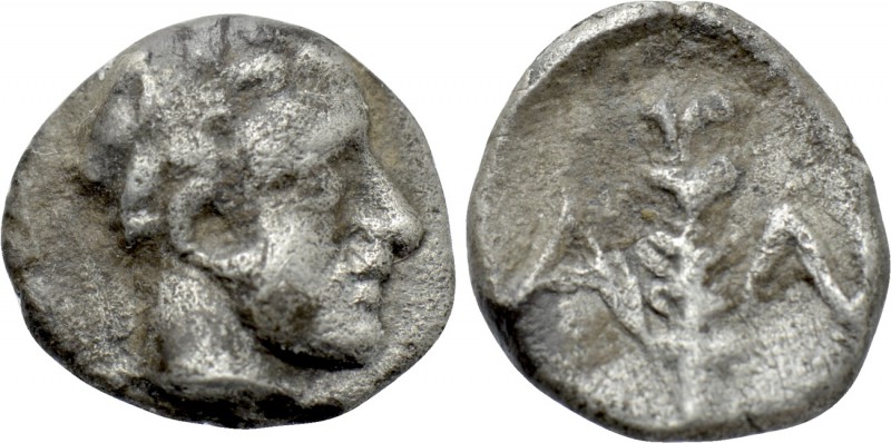CARIA. Alabanda(?) Obol (Circa 4th century BC). 

Obv: Laureate head of Apollo...