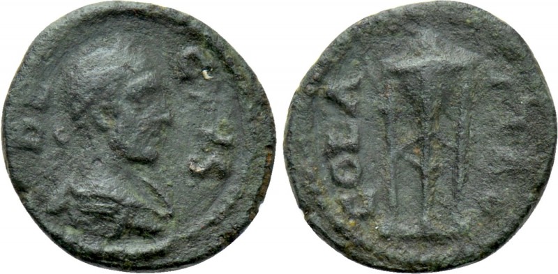 TROAS. Alexandria. Trajanus Decius (249-251). Ae Quadrans. 

Obv: DECIVS. 
La...