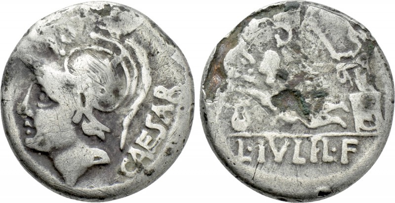 L. JULIUS L.F. CAESAR. Fourrée Denarius (103 BC). Contemporary imitation of Rome...