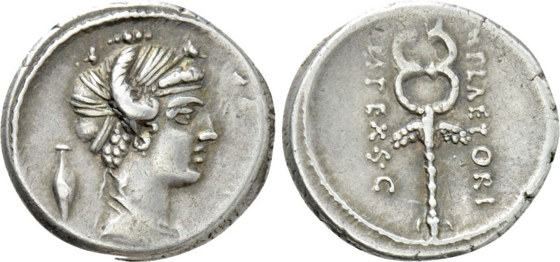 M. PLAETORIUS M.F. CESTIANUS. Denarius (57 BC). Rome. 

Obv: Draped female bus...