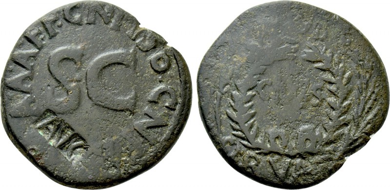 AUGUSTUS (27 BC-14 AD). Sestertius. Rome. Cn. Piso Cn.f., moneyer. 

Obv: CN P...