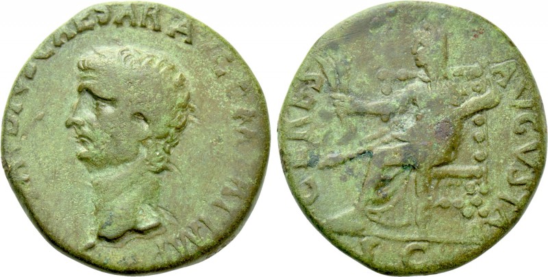 CLAUDIUS (41-54). Dupondius. Contemporary (Balkan?) imitation of Rome. 

Obv: ...