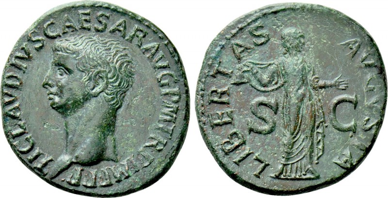 CLAUDIUS (41-54). As. Rome. 

Obv: TI CLAVDIVS CAESAR AVG P M TR P IMP P P. 
...