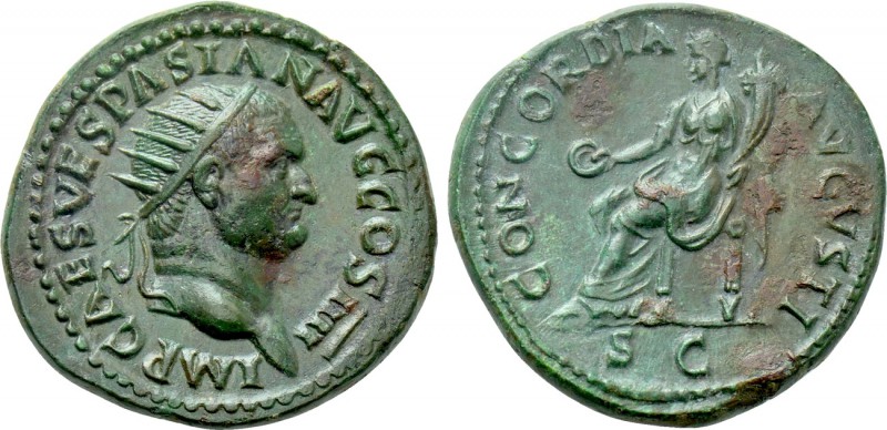 VESPASIAN (69-79). Dupondius. Rome. 

Obv: IMP CAES VESPASIAN AVG COS IIII. 
...