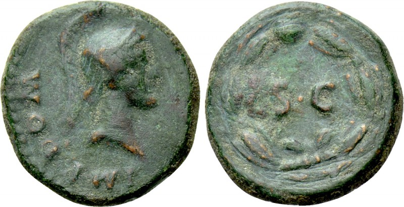 DOMITIAN (81-96). Quadrans. Rome. 

Obv: IMP DOM AVG. 
Helmeted head of Miner...