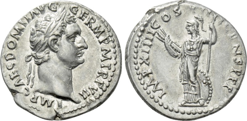 DOMITIAN (81-96). Denarius. Rome.

Obv: IMP CAES DOMIT AVG GERM P M TR P VII....