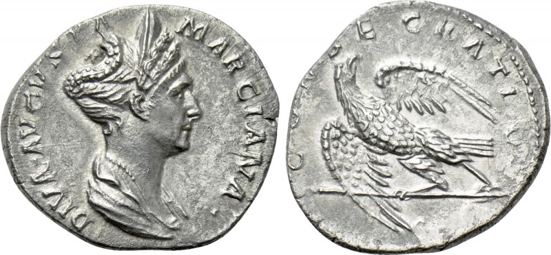 DIVA MARCIANA (Died 112/4). Denarius. Rome. Struck under Trajan.

Obv: DIVA AV...