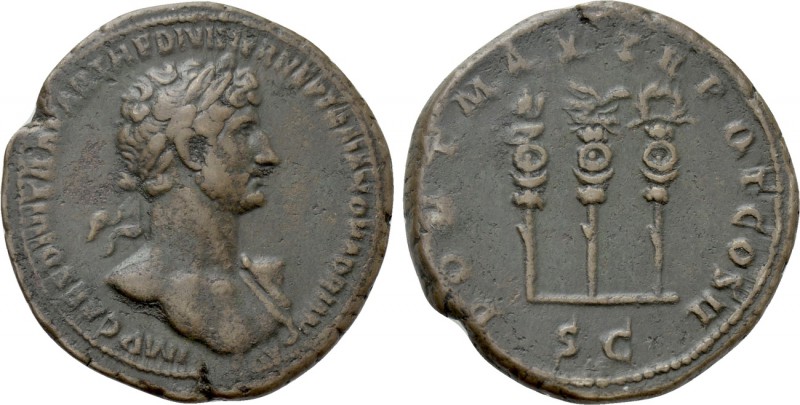 HADRIAN (117-138). As. Rome. 

Obv: IMP CAES DIVI TRA PARTH F DIVI NER NEP TRA...