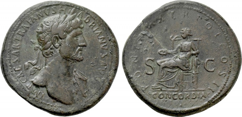 HADRIAN (117-138). Sestertius. Rome. 

Obv: IMP CAESAR TRAIANVS HADRIANVS AVG....