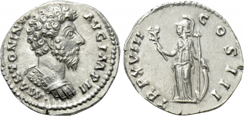 MARCUS AURELIUS (161-180). Denarius. Rome. 

Obv: M ANTONINVS AVG IMP II. 
Ba...