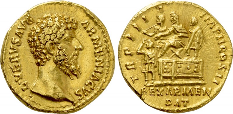 LUCIUS VERUS (161-169). GOLD Aureus. Rome.

Obv: L VERVS AVG ARMENIACVS.
Bare...