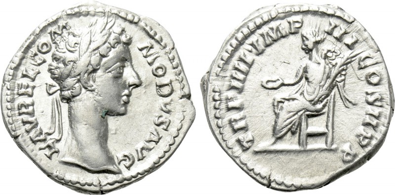 COMMODUS (177-192). Denarius. Rome. 

Obv: L AVREL COMMODVS AVG. 
Laureate he...