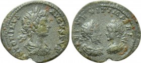 CARACALLA with SEPTIMIUS SEVERUS (198-217). Base Denarius. Contemporary imitation of Rome.