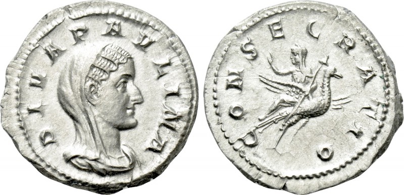 DIVA PAULINA (Died before 235). Denarius. Rome. Struck under Maximinus Thrax.
...