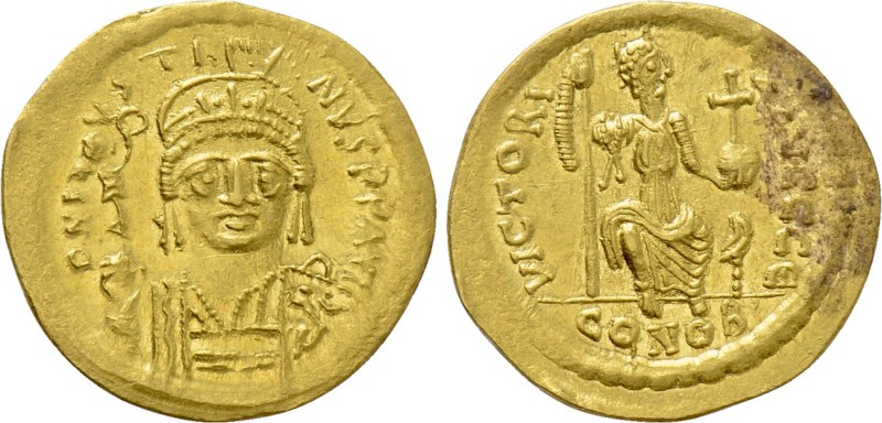 JUSTIN II (565-578). GOLD Solidus. Constantinople. 

Obv: D N IVSTINVS P P AVG...