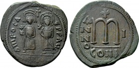 PHOCAS (602-610). Follis. Constantinople. Dated RY 1 (602/3).