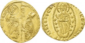 CRUSADERS. Chios. Maona Society (Circa 1347-1533). GOLD Ducat. Imitating Venice issue of Andrea Dandulo. Uncertain mint.