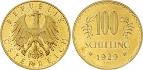 AUSTRIA. GOLD 100 Schilling (1929). Wien (Vienna).