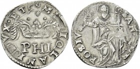 ITALY. Milano. Filippo II di Spagna (1554-1598). Denaro da 5 soldi.