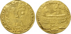 ITALY. Venice. Alvise III Mocenigo (1722-1732). GOLD Osella da 4 zecchini (1727//VI-PQ).