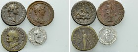 4 Coins of Vespasianus, Domitianus and Hadrianus.
