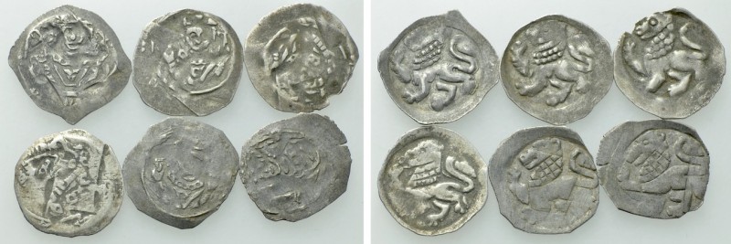 6 German Medieval Coins.

Obv: .
Rev: .

.

Condition: See picture.

We...