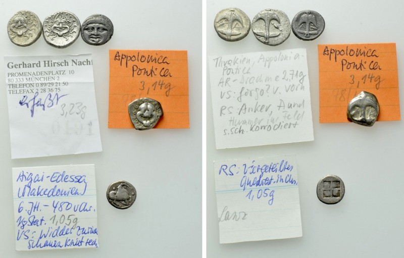 5 Greek Coins. 

Obv: .
Rev: .

. 

Condition: See picture.

Weight: g....