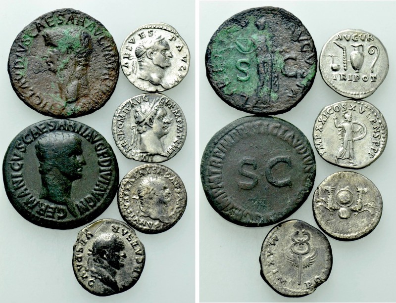 6 1st Century Roman Coins. 

Obv: .
Rev: .

. 

Condition: see picture.
...