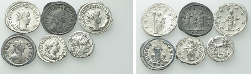 6 Roman Coins. 

Obv: .
Rev: .

. 

Condition: See picture.

Weight: g....