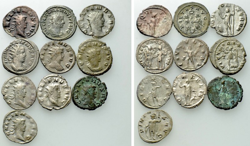 10 Antoniniani of Gallienus. 

Obv: .
Rev: .

. 

Condition: See picture....
